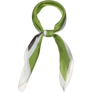 image:imageAllegra K 70cm Stripe Print Square Scarves Kerchief Neck Head Scarf Neckerchief Headband for LadiesGray Green