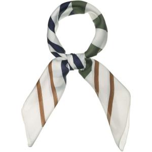 image:imageAllegra K 70cm Stripe Print Square Scarves Kerchief Neck Head Scarf Neckerchief Headband for LadiesGreen