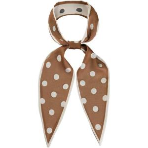 image:imageAllegra K Chic Polka Dots Women Neckerchief Skinny Scarves Hair Band Ribbon for Bag AccessoryBrown Big Dot