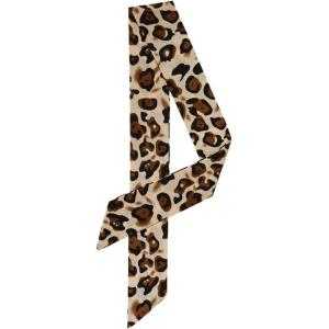 image:imageAllegra K Skinny Scarf Womens Thin Long Neckscarf Fashion Leopard Print Hairband Waistband Bag Handle AccessoryBeige