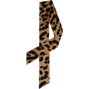 image:imageAllegra K Skinny Scarf Womens Thin Long Neckscarf Fashion Leopard Print Hairband Waistband Bag Handle AccessoryDark Brown