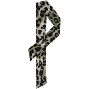 image:imageAllegra K Skinny Scarf Womens Thin Long Neckscarf Fashion Leopard Print Hairband Waistband Bag Handle AccessoryGrey Black