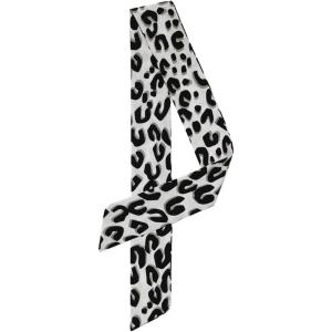 image:imageAllegra K Skinny Scarf Womens Thin Long Neckscarf Fashion Leopard Print Hairband Waistband Bag Handle AccessoryLight Gray