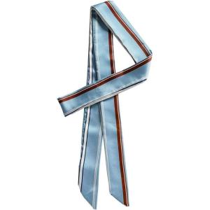 image:imageAllegra K Stripe Ribbon Skinny Neck Scarves Long Narrow Neckerchief Hairband for Women Wrist Wear Handbag Handle WrapSky Blue