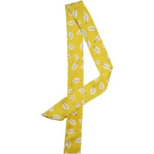 image:imageAllegra K Women Skinny Ribbon Neckerchief Heart Pattern Narrow Hair Wrist Scarf Headband Handbag Handle WrapYellow Leaf