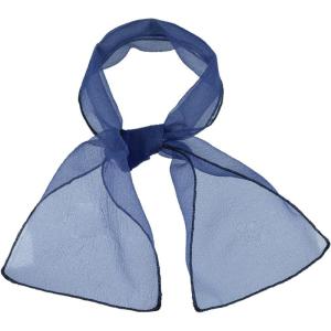image:imageAllegra K Women Transparent Skinny Organza Scarf Solid Color Lightweight NeckerchiefNavy Blue