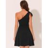 image:imageAllegra K Evening Cocktail Dress for Womens Valentines Day Elegant Flared One Shoulder Formal DressesBlack