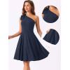 image:imageAllegra K Evening Cocktail Dress for Womens Valentines Day Elegant Flared One Shoulder Formal DressesDark Blue