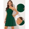 image:imageAllegra K Evening Cocktail Dress for Womens Valentines Day Elegant Flared One Shoulder Formal DressesDark Green