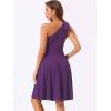 image:imageAllegra K Evening Cocktail Dress for Womens Valentines Day Elegant Flared One Shoulder Formal DressesDark Purple