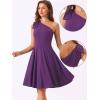 image:imageAllegra K Evening Cocktail Dress for Womens Valentines Day Elegant Flared One Shoulder Formal DressesDark Purple