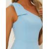 image:imageAllegra K Evening Cocktail Dress for Womens Valentines Day Elegant Flared One Shoulder Formal DressesLight Blue