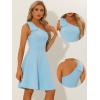 image:imageAllegra K Evening Cocktail Dress for Womens Valentines Day Elegant Flared One Shoulder Formal DressesLight Blue