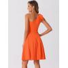 image:imageAllegra K Evening Cocktail Dress for Womens Valentines Day Elegant Flared One Shoulder Formal DressesOrange