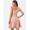image:imageAllegra K Evening Cocktail Dress for Womens Valentines Day Elegant Flared One Shoulder Formal DressesPink