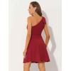 image:imageAllegra K Evening Cocktail Dress for Womens Valentines Day Elegant Flared One Shoulder Formal DressesRed