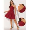 image:imageAllegra K Evening Cocktail Dress for Womens Valentines Day Elegant Flared One Shoulder Formal DressesRed