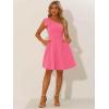 image:imageAllegra K Evening Cocktail Dress for Womens Valentines Day Elegant Flared One Shoulder Formal DressesShiny Pink