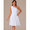 image:imageAllegra K Evening Cocktail Dress for Womens Valentines Day Elegant Flared One Shoulder Formal DressesWhite