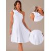 image:imageAllegra K Evening Cocktail Dress for Womens Valentines Day Elegant Flared One Shoulder Formal DressesWhite