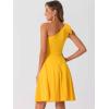 image:imageAllegra K Evening Cocktail Dress for Womens Valentines Day Elegant Flared One Shoulder Formal DressesYellow