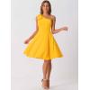 image:imageAllegra K Evening Cocktail Dress for Womens Valentines Day Elegant Flared One Shoulder Formal DressesYellow