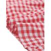 image:imageAllegra K Gingham Dress for Women 2026 Summer Short Sleeve Ruffle Trim V Neck Button Decor Flowy Midi DressesRed