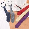 image:imageAllegra K Mens Skinny Pretied Solid Color Zipper Ties Neck Adjustable Strap Wedding Groom TieDark Gray