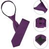 image:imageAllegra K Mens Skinny Pretied Solid Color Zipper Ties Neck Adjustable Strap Wedding Groom TieDeep Purple