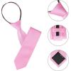 image:imageAllegra K Mens Skinny Pretied Solid Color Zipper Ties Neck Adjustable Strap Wedding Groom TiePink