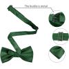 image:imageAllegra K Necktie PreTied Bowtie and Pocket Square Set Ties for Wedding BusinessDark Green