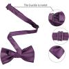 image:imageAllegra K Necktie PreTied Bowtie and Pocket Square Set Ties for Wedding BusinessDark Purple
