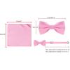 image:imageAllegra K Necktie PreTied Bowtie and Pocket Square Set Ties for Wedding BusinessPink