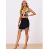image:imageAllegra K Womens Sequin Tops Metallic Sparkle Glitter Sleeveless Camisole Tank Top Party Club Crop TopsGold Green