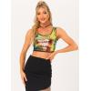 image:imageAllegra K Womens Sequin Tops Metallic Sparkle Glitter Sleeveless Camisole Tank Top Party Club Crop TopsGold Green
