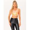 image:imageAllegra K Womens Sequin Tops Metallic Sparkle Glitter Sleeveless Camisole Tank Top Party Club Crop TopsOrange