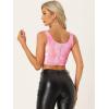 image:imageAllegra K Womens Sequin Tops Metallic Sparkle Glitter Sleeveless Camisole Tank Top Party Club Crop TopsPink