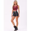 image:imageAllegra K Womens Sequin Tops Metallic Sparkle Glitter Sleeveless Camisole Tank Top Party Club Crop TopsWine Red
