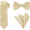 image:imageAllegra K Necktie PreTied Bowtie and Pocket Square Set Ties for Wedding BusinessChampagne