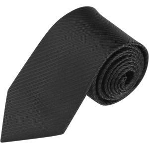 image:imageAllegra K Mens Solid Color Selftied Stripes Textured Wide Tie Neck Wedding Formal TiesBlack