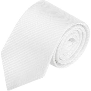 image:imageAllegra K Mens Solid Color Selftied Stripes Textured Wide Tie Neck Wedding Formal TiesWhite