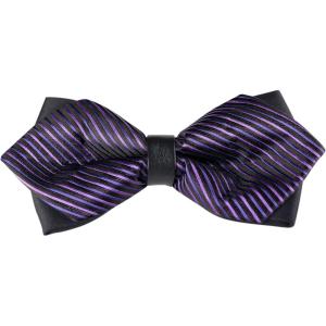 image:imageAllegra K Mens Striped PreTied Bow Tie Adjustable Neck Bowties Wedding Formal TiesPurple
