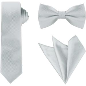 image:imageAllegra K Necktie PreTied Bowtie and Pocket Square Set Ties for Wedding BusinessGray