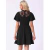 image:imageAllegra K Gothic Dress for Women Halloween Party Dress with Lace Mock Neck ALine Vintage Cocktail DressesBlack
