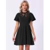 image:imageAllegra K Gothic Dress for Women Halloween Party Dress with Lace Mock Neck ALine Vintage Cocktail DressesBlack
