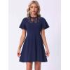 image:imageAllegra K Gothic Dress for Women Halloween Party Dress with Lace Mock Neck ALine Vintage Cocktail DressesDark Blue