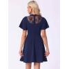 image:imageAllegra K Gothic Dress for Women Halloween Party Dress with Lace Mock Neck ALine Vintage Cocktail DressesDark Blue