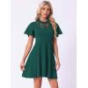 image:imageAllegra K Gothic Dress for Women Halloween Party Dress with Lace Mock Neck ALine Vintage Cocktail DressesDark Green