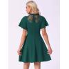 image:imageAllegra K Gothic Dress for Women Halloween Party Dress with Lace Mock Neck ALine Vintage Cocktail DressesDark Green