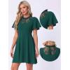 image:imageAllegra K Gothic Dress for Women Halloween Party Dress with Lace Mock Neck ALine Vintage Cocktail DressesDark Green